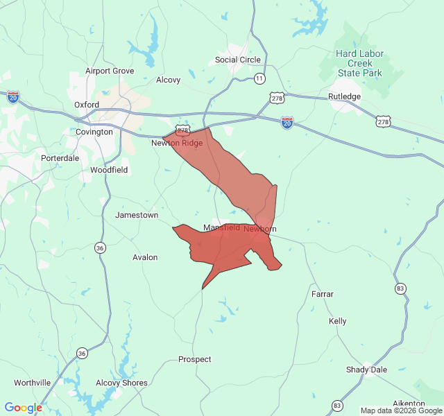 Map of septic coverage in Newborn, GA