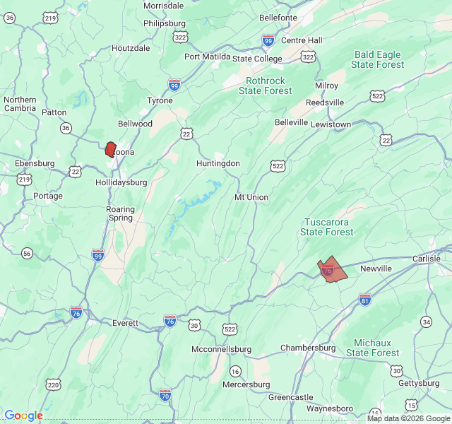 Map of septic coverage in Newburg, PA