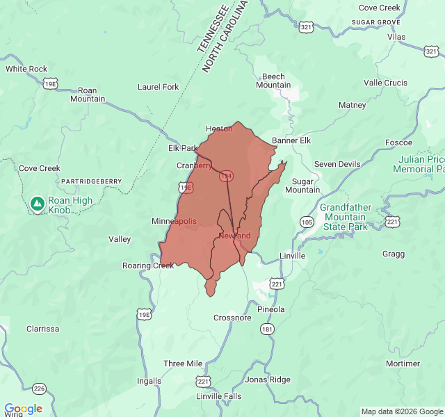 Map of septic coverage in Newland, NC