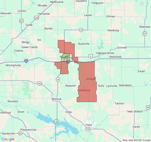 Map of septic coverage in Newton, IA