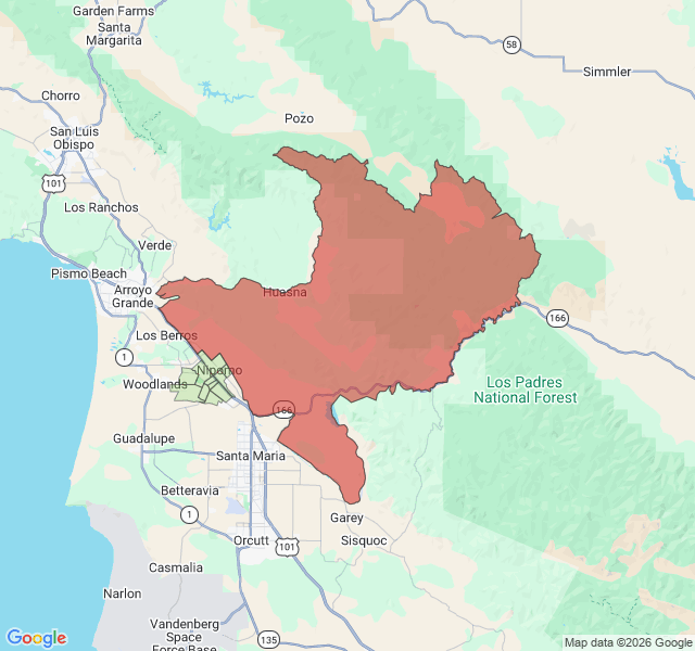 Map of septic coverage in Nipomo, CA
