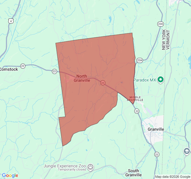 Map of septic coverage in North Granville, NY