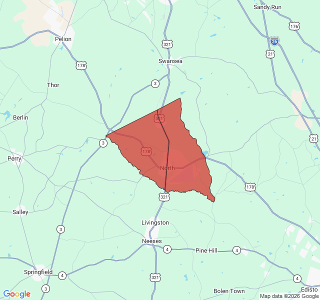 Map of septic coverage in North, SC