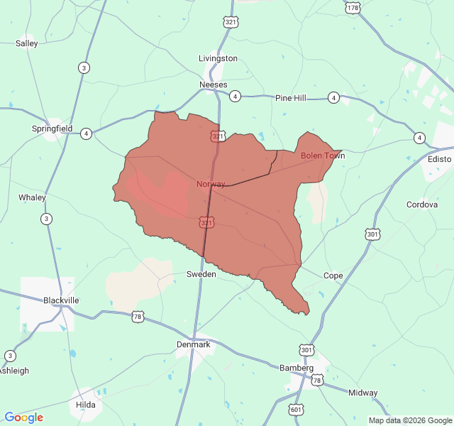 Map of septic coverage in Norway, SC