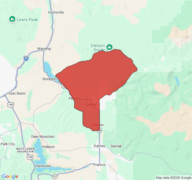 Map of septic coverage in Oakley, UT