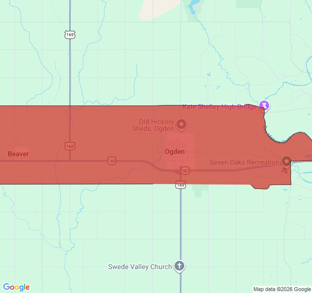 Map of septic coverage in Ogden, IA