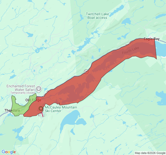 Map of septic coverage in Old Forge, NY