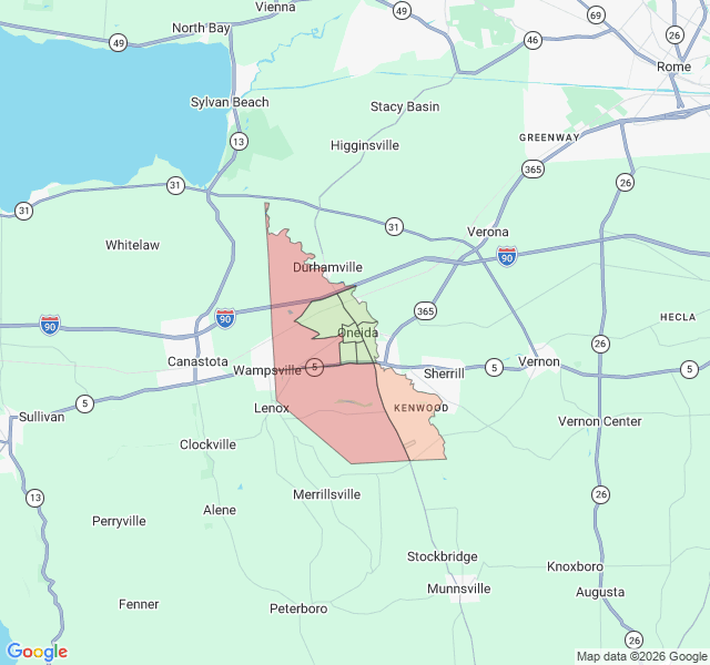 Map of septic coverage in Oneida, NY