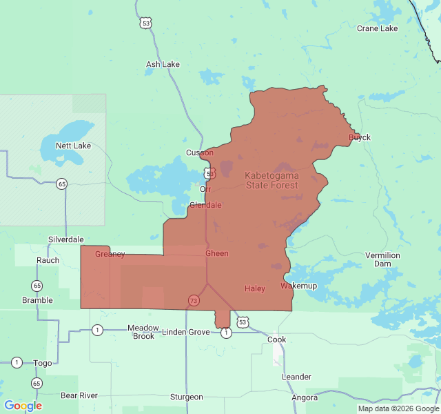Map of septic coverage in Orr, MN