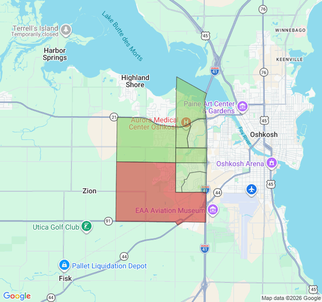 Map of septic coverage in Oshkosh, WI