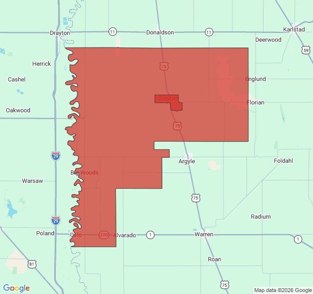 Map of septic coverage in Oslo, MN