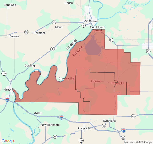 Map of septic coverage in Owensville, IN