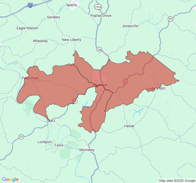 Map of septic coverage in Owenton, KY