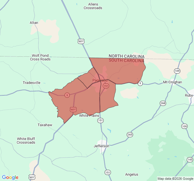 Map of septic coverage in Pageland, SC
