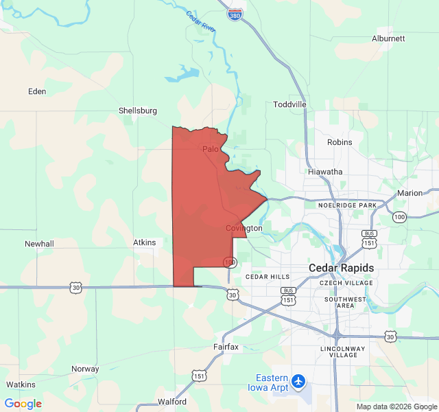 Map of septic coverage in Palo, IA