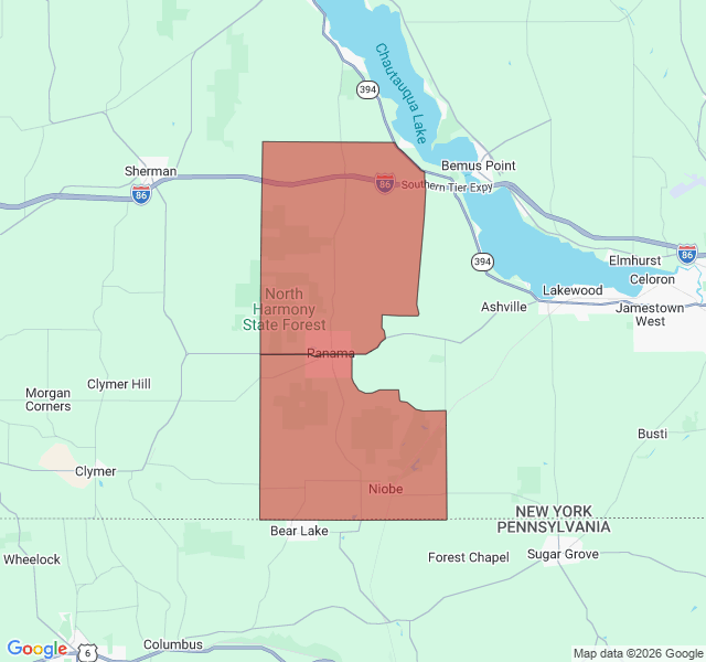 Map of septic coverage in Panama, NY
