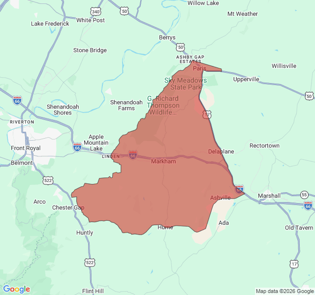 Map of septic coverage in Paris, VA