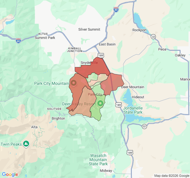 Map of septic coverage in Park City, UT