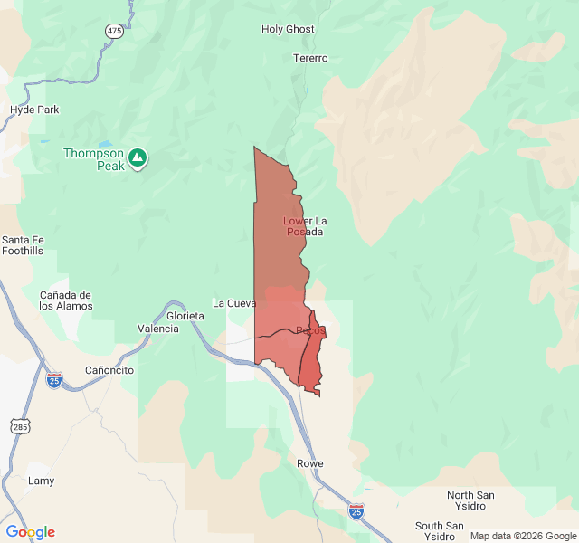 Map of septic coverage in Pecos, NM