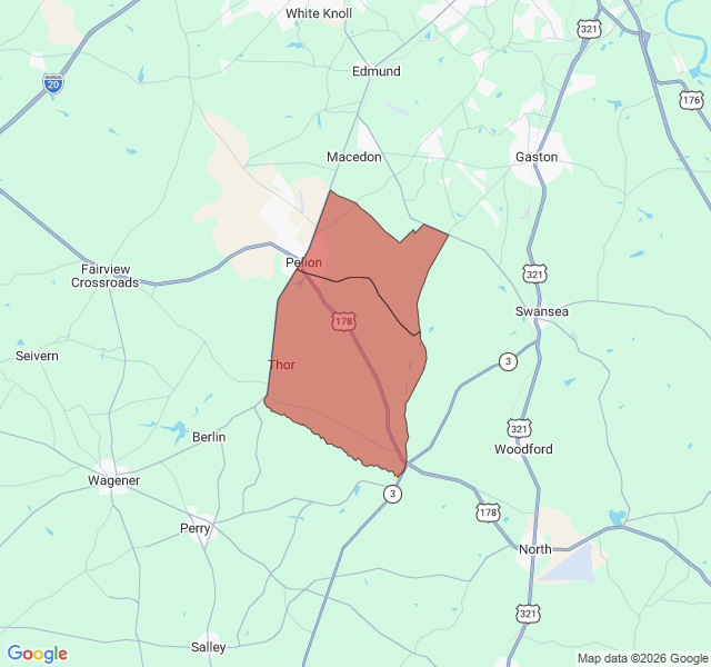 Map of septic coverage in Pelion, SC