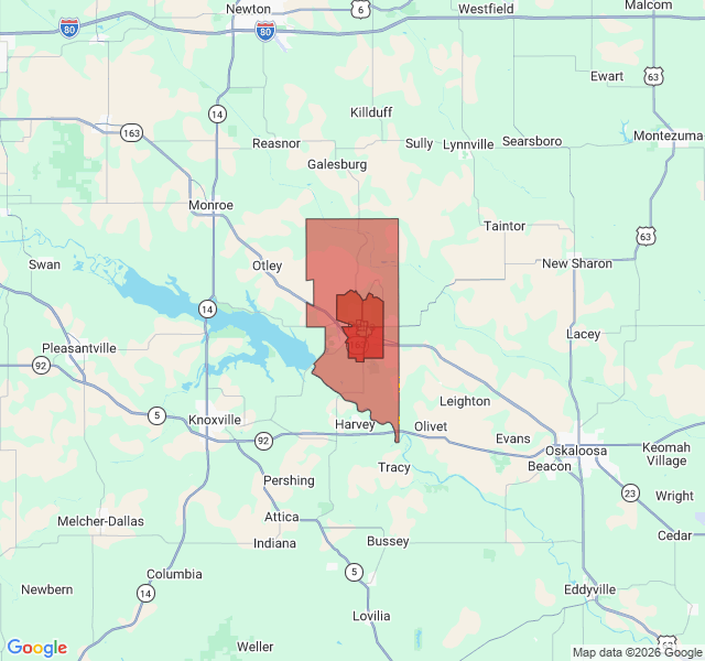 Map of septic coverage in Pella, IA