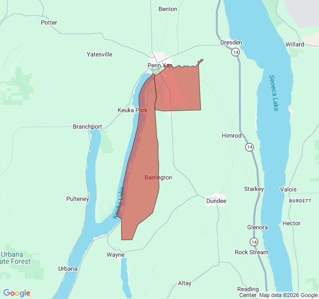 Map of septic coverage in Penn Yan, NY