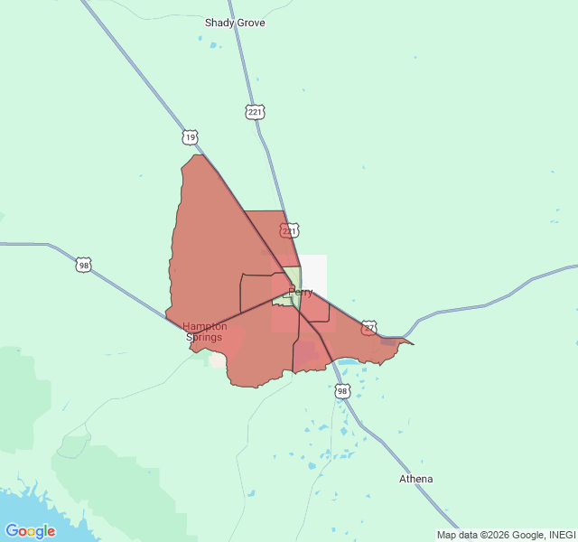Map of septic coverage in Perry, FL