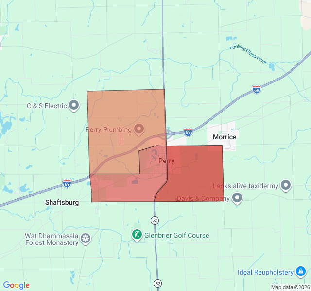 Map of septic coverage in Perry, MI