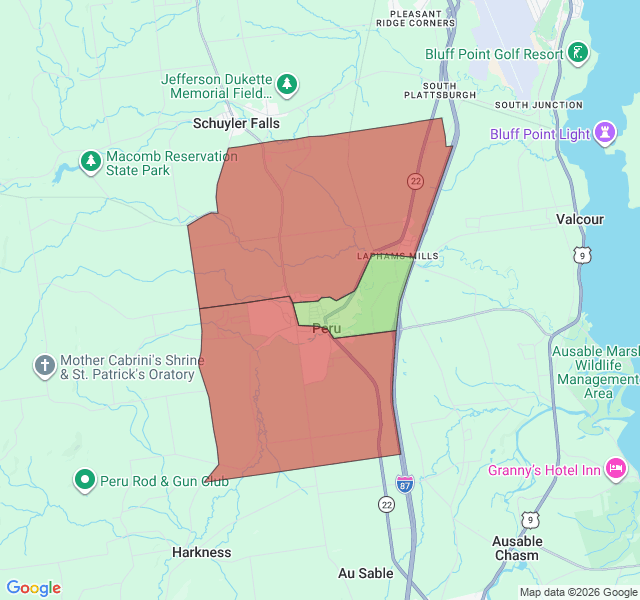 Map of septic coverage in Peru, NY