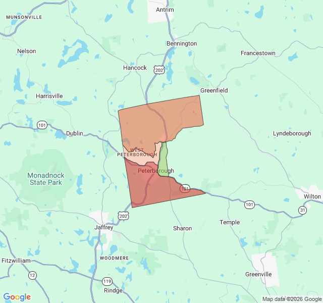 Map of septic coverage in Peterborough, NH