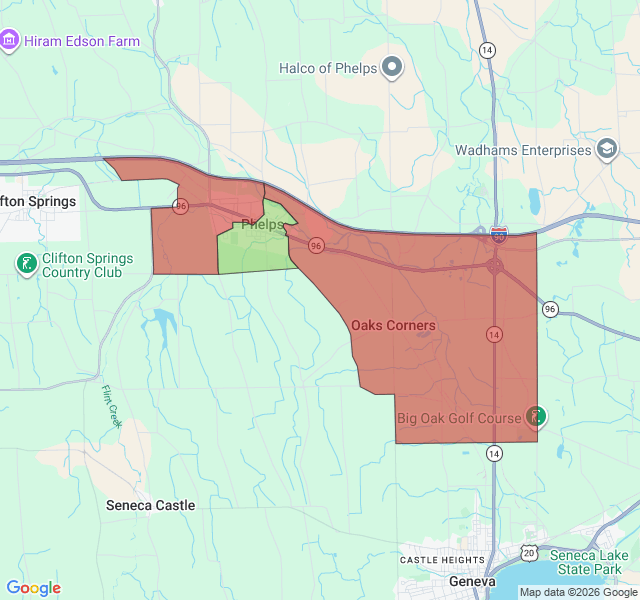 Map of septic coverage in Phelps, NY