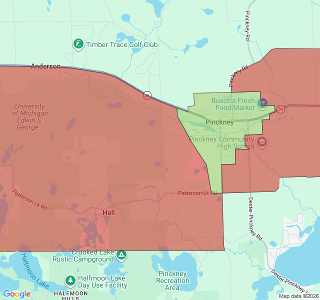 Map of septic coverage in Pinckney, MI