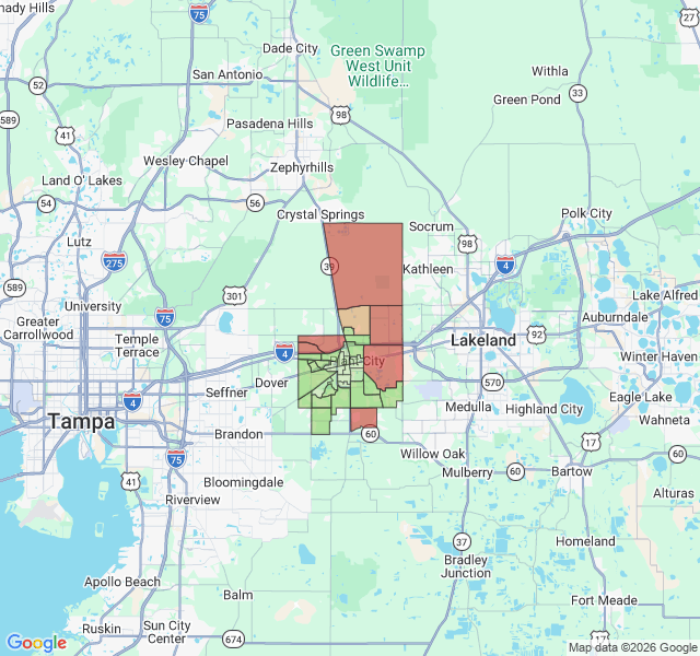 Map of septic coverage in Plant City, FL