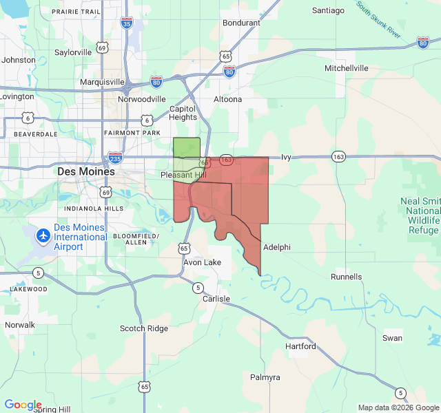 Map of septic coverage in Pleasant Hill, IA