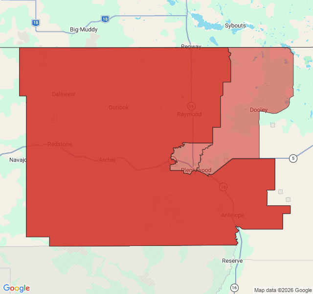 Map of septic coverage in Plentywood, MT