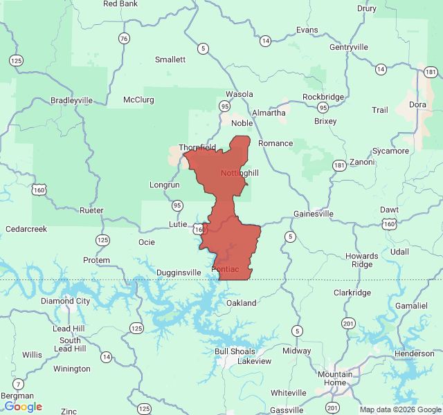Map of septic coverage in Pontiac, MO