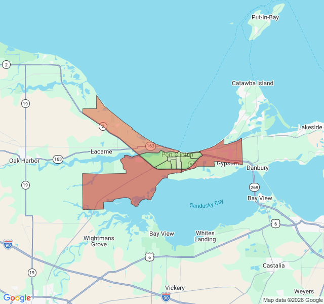 Map of septic coverage in Port Clinton, OH