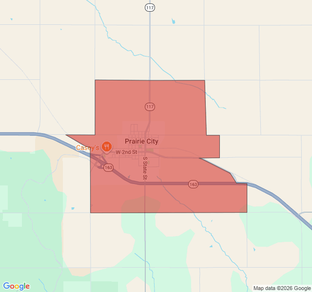 Map of septic coverage in Prairie City, IA
