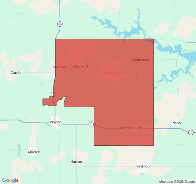 Map of septic coverage in Promise City, IA
