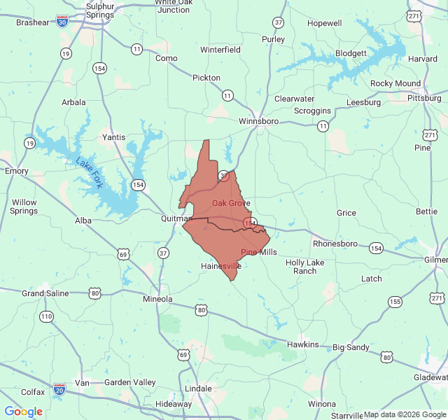 Map of septic coverage in Quitman, TX