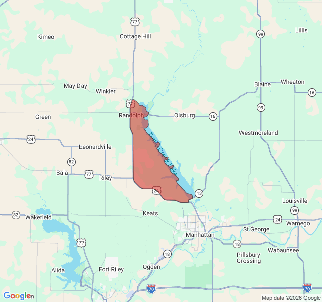 Map of septic coverage in Randolph, KS