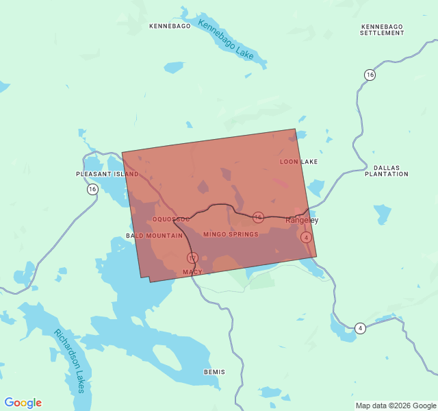 Map of septic coverage in Rangeley, ME