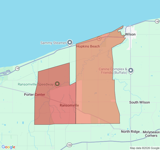 Map of septic coverage in Ransomville, NY