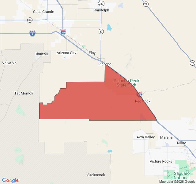 Map of septic coverage in Red Rock, AZ