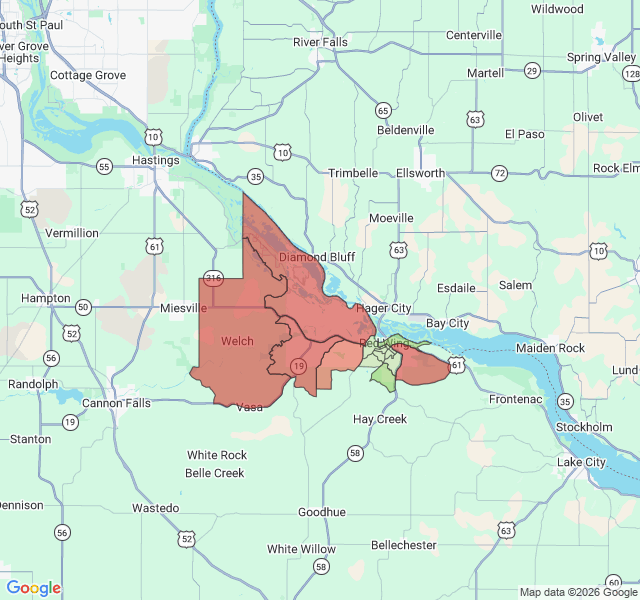 Map of septic coverage in Red Wing, MN