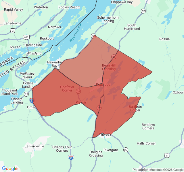Map of septic coverage in Redwood, NY