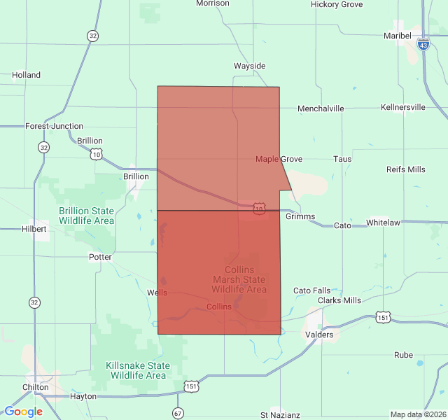 Map of septic coverage in Reedsville, WI