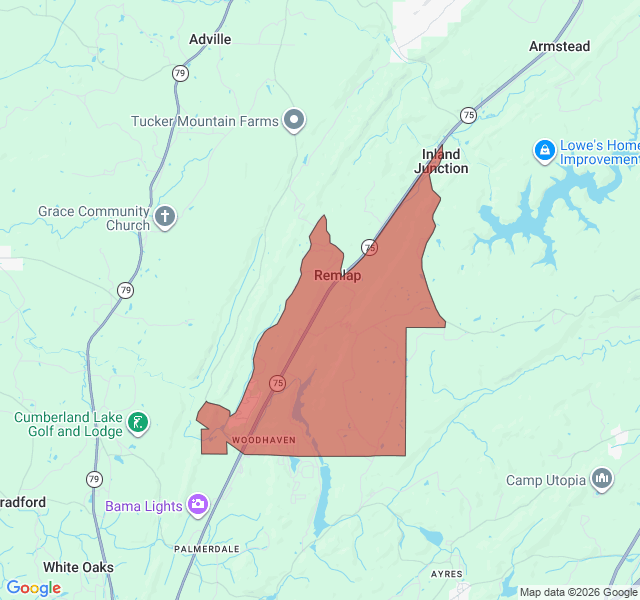 Map of septic coverage in Remlap, AL