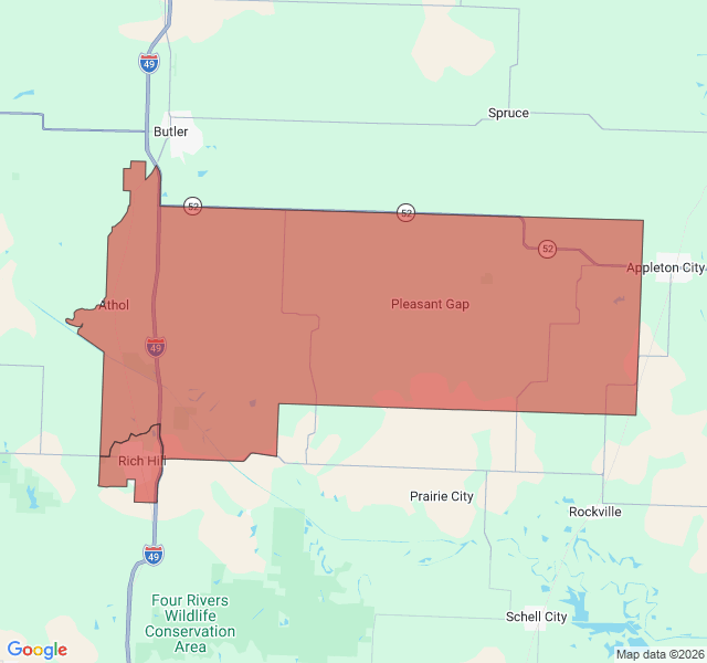 Map of septic coverage in Rich Hill, MO