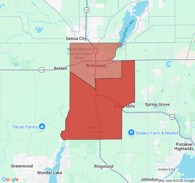 Map of septic coverage in Richmond, IL